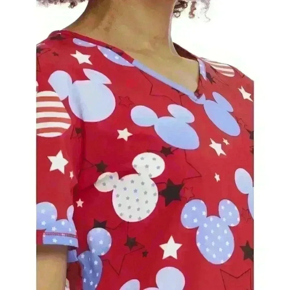 NWT Scrubstar WomensTop V-Neck Scrub Ultra Soft Size L, 3XL Disney Mickey - Picture 7 of 10